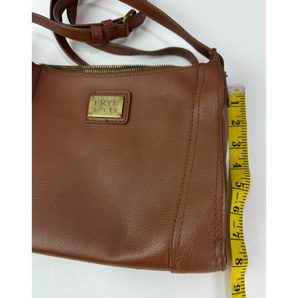 FRYE and Co. Soft Pebbled Vegan Faux Leather Crossbody Bag Brown Shoulder Purse - Picture 4 of 9